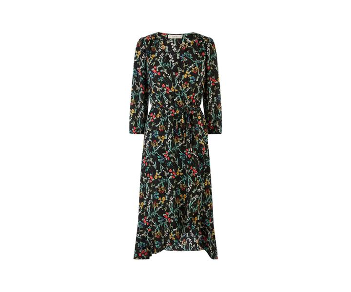 Oasis Flower Wrap Midi Dress