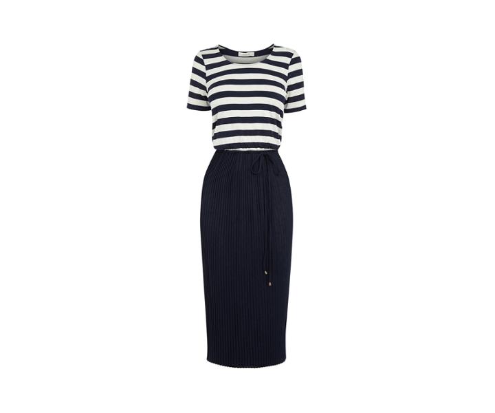 Oasis Stripe 2 For Pleated Dress