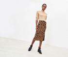 Oasis Cosy Leopard Midi Skirt