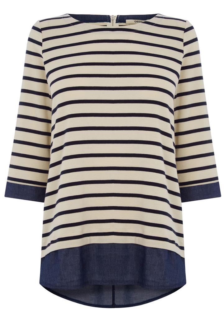 Oasis Stripe Shirt Tails Sweat