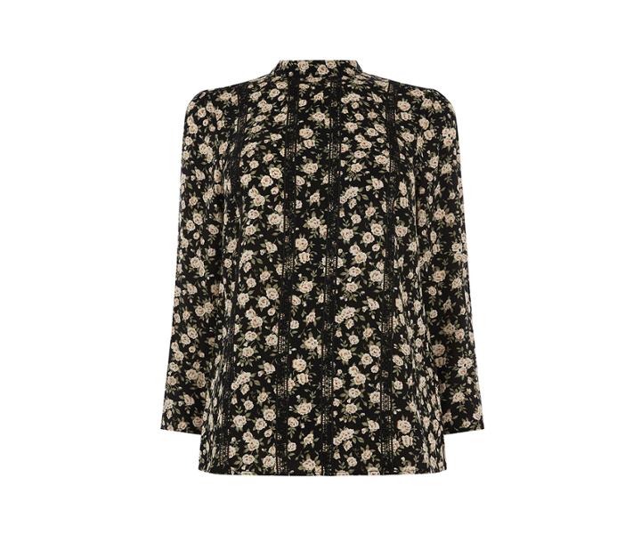Oasis Ditsy Lace Trim Top