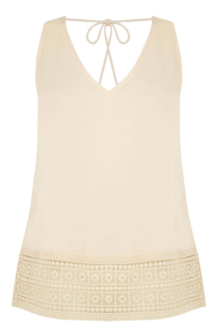 Oasis Tassle Lace Trim Shell Top
