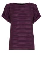 Oasis Self Stripe Roll Sleeve T-shirt