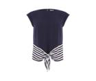 Oasis Stripe Blocked Tie Front Tee