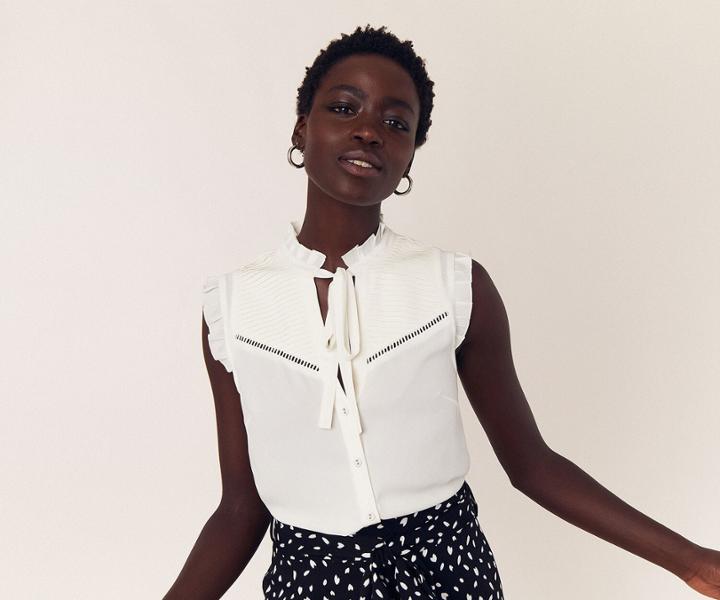 Oasis Sleeveless Pintuck Shirt