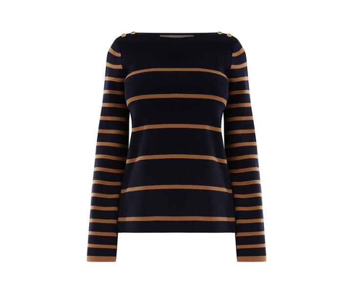 Oasis Lily Stripe Button Jumper