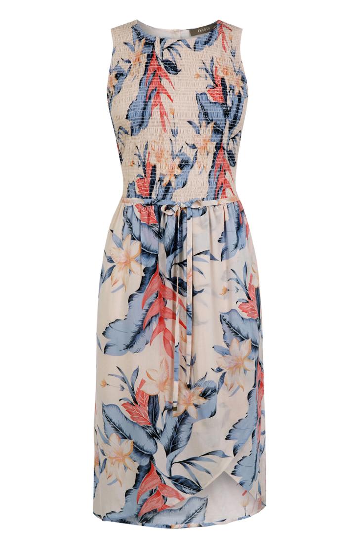 Oasis Tropical Fancy Smocked Dress