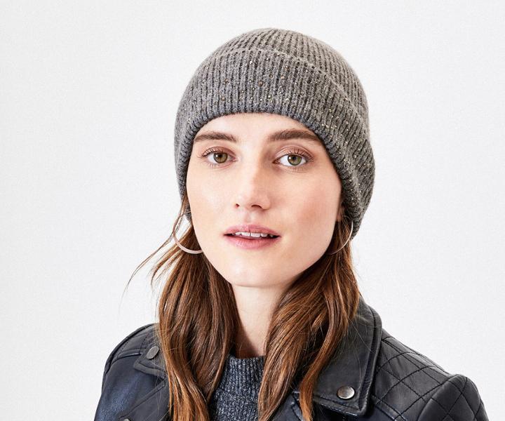 Oasis Embellished Ribbed Beanie