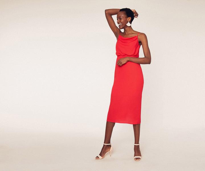 Oasis Cowl Neck Midi Dress