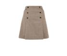 Oasis Check Pleated Skirt