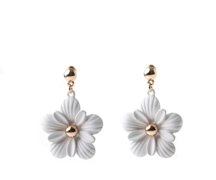 Oasis White Flower Drop Earrings