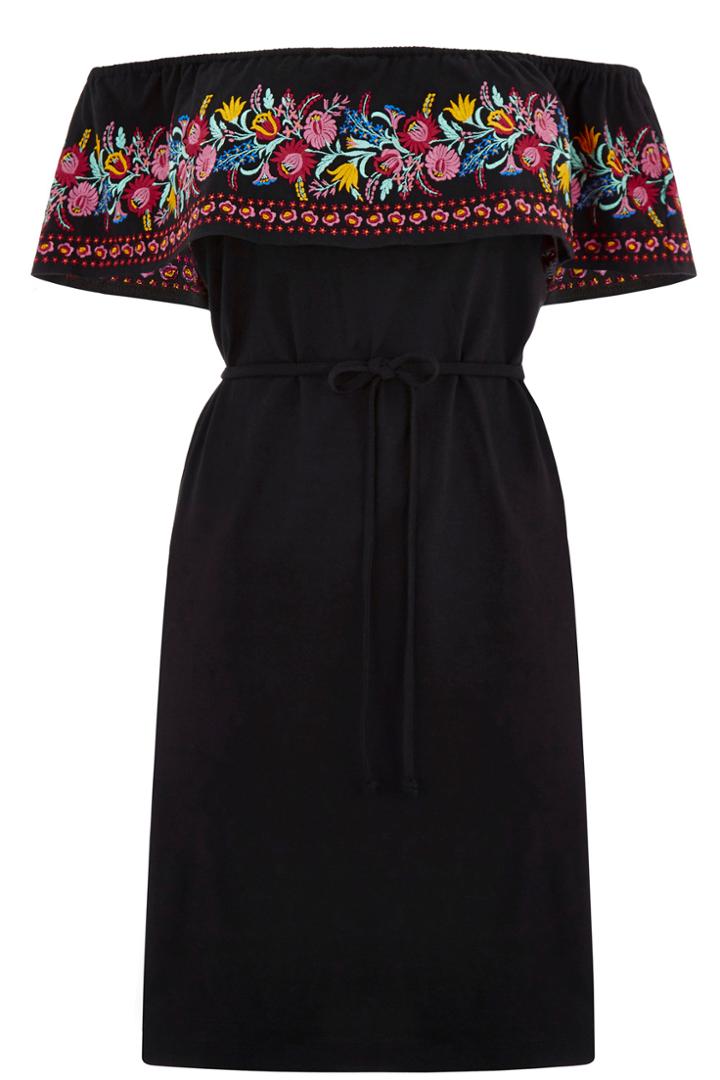 Oasis Embroidered Bardot Dress