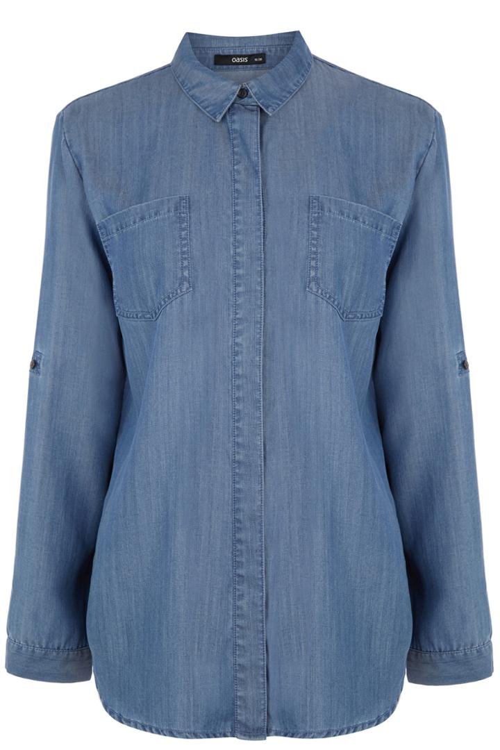 Oasis Tori Soft Dark Denim Shirt