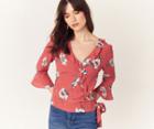 Oasis Ruby Floral Wrap Top