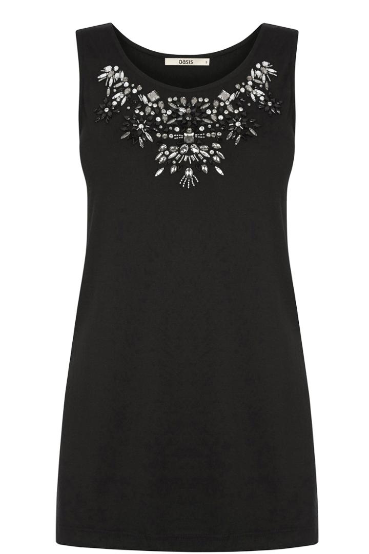 Oasis Embellished Black Vest