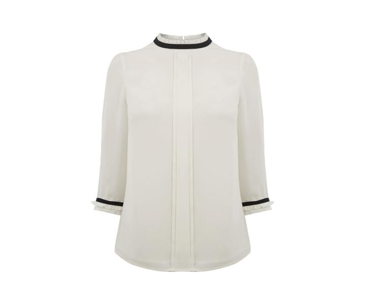 Oasis Ruffle Neck 3/4 Sleeve Top