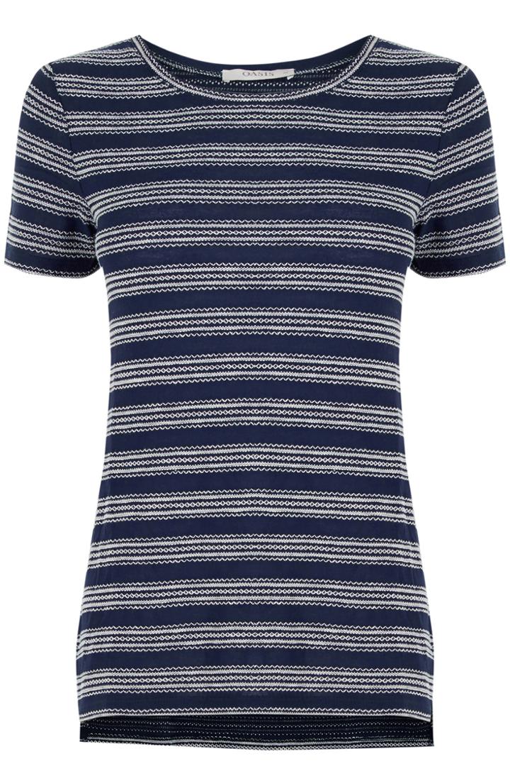 Oasis Textured Wiggle Stripe Tee