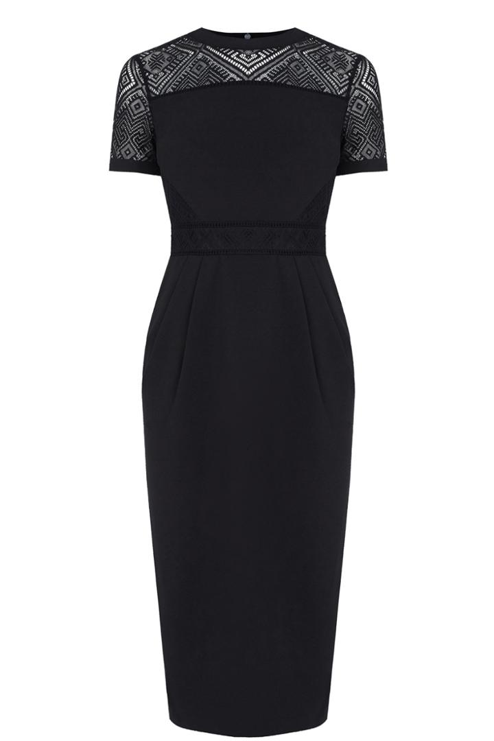Oasis Lace Trim Pencil Dress