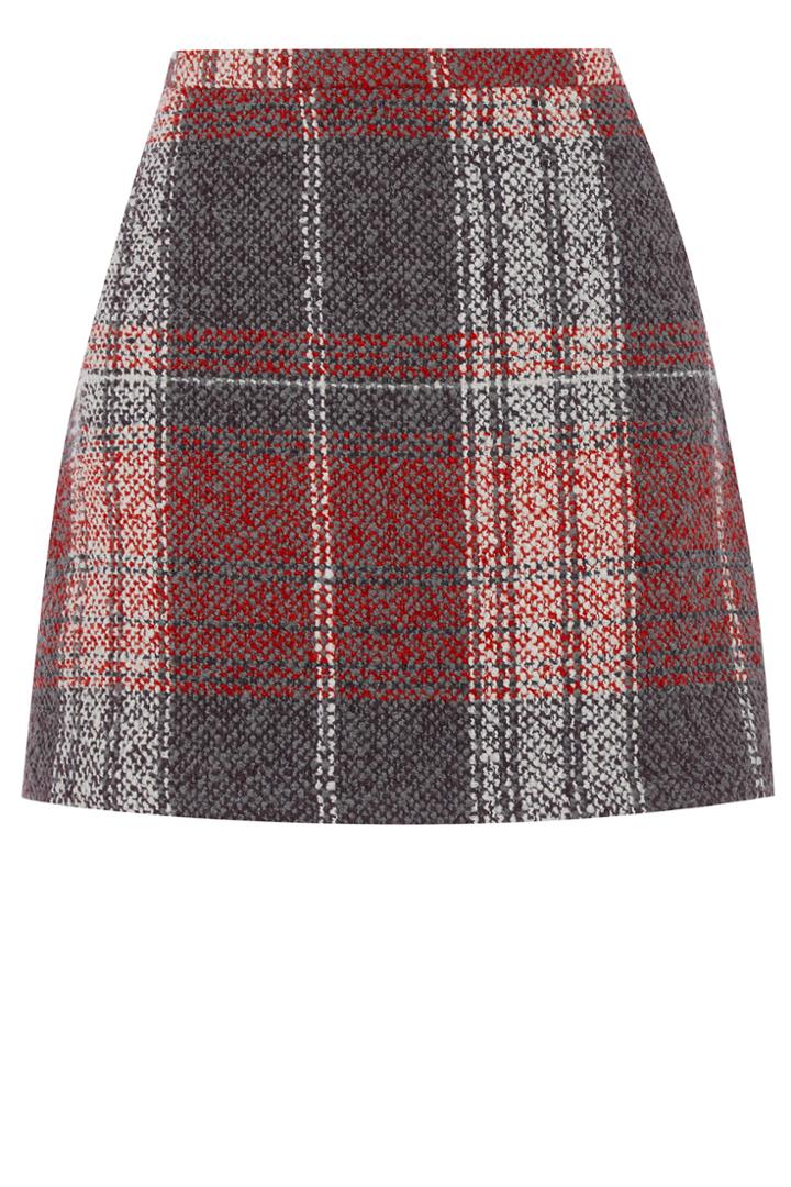 Oasis Check Boucle Skirt