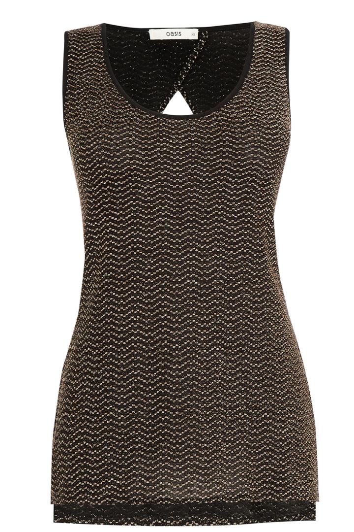 Oasis Lurex Wrap Back Vest