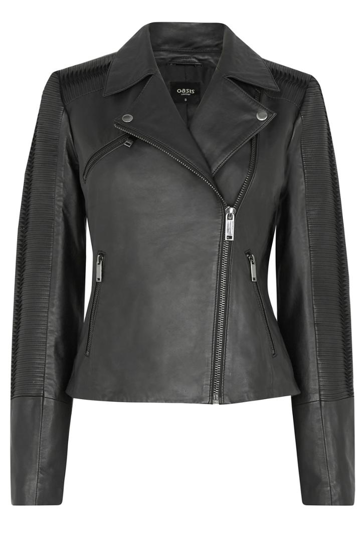 Oasis Penny Leather Biker Jacket