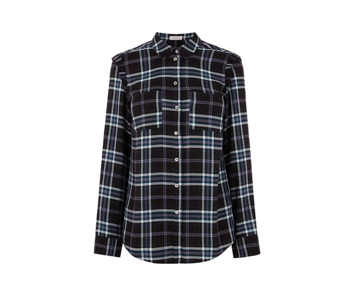Oasis Cassie Check Frill Shirt