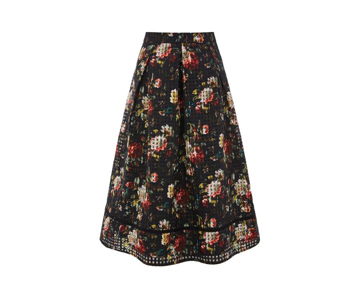 Oasis Rose Organza Midi Skirt