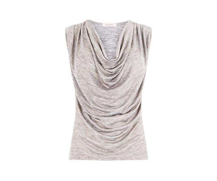 Oasis Foil Cowl Neck Top