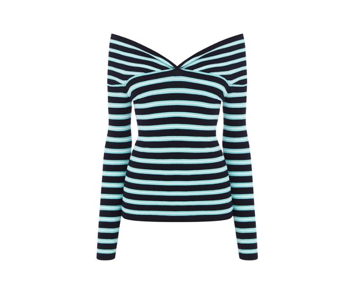 Oasis Press Stripe Bardot Top