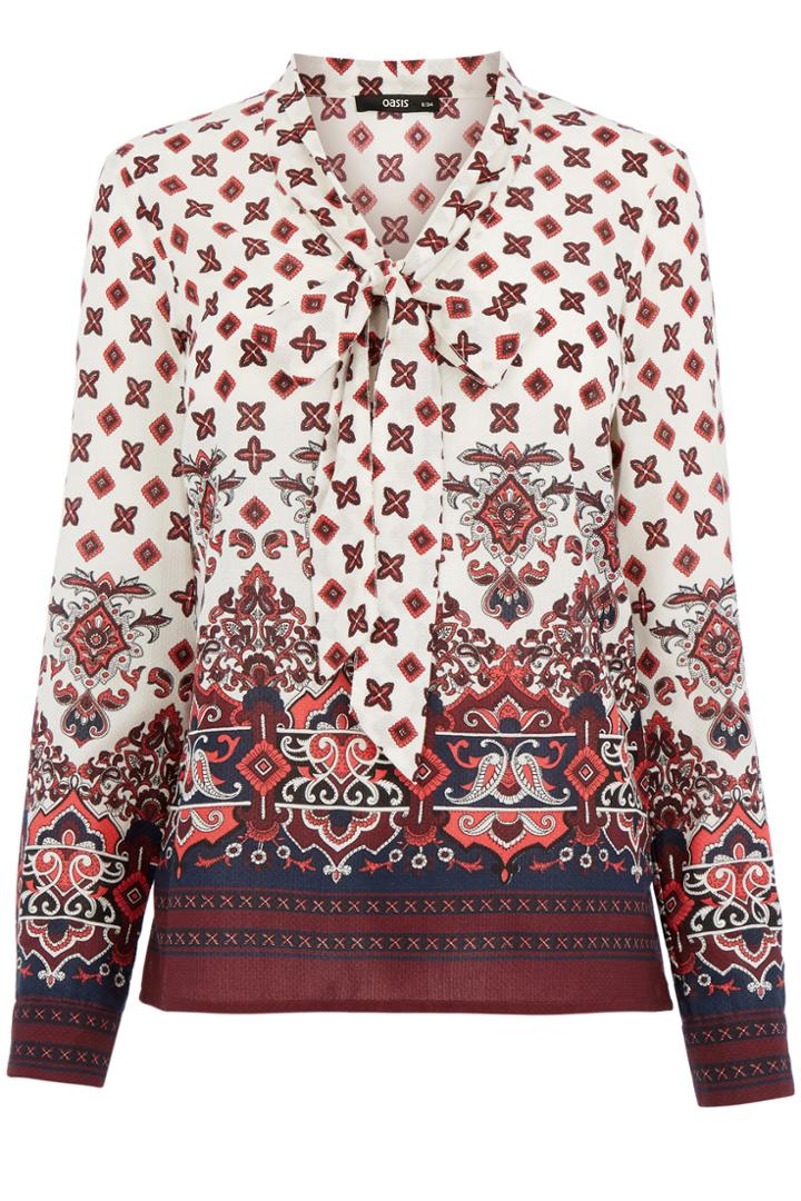 Oasis Artisan Pussy Bow Blouse
