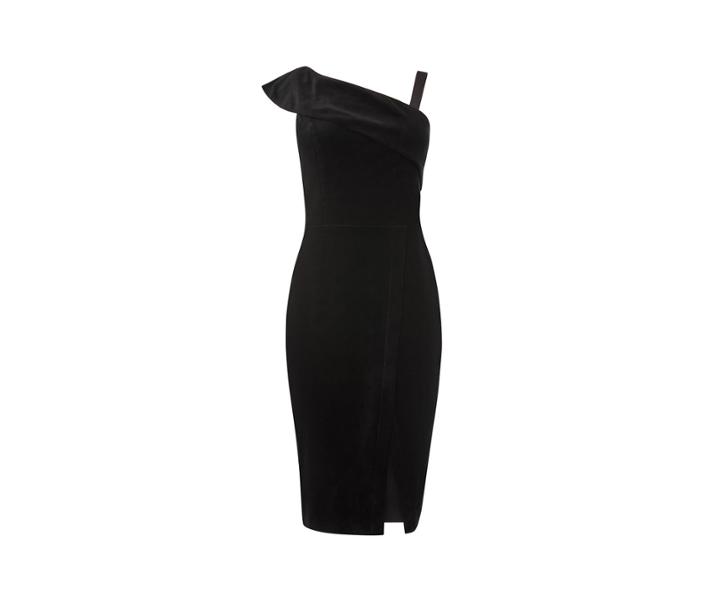 Oasis Velvet One-shoulder Dress