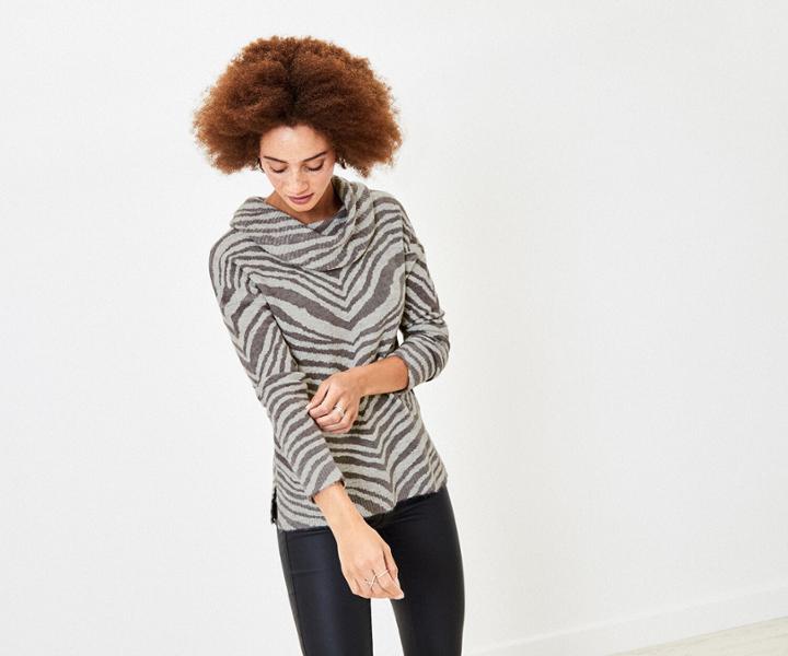 Oasis Aria Zebra Stripe Jumper
