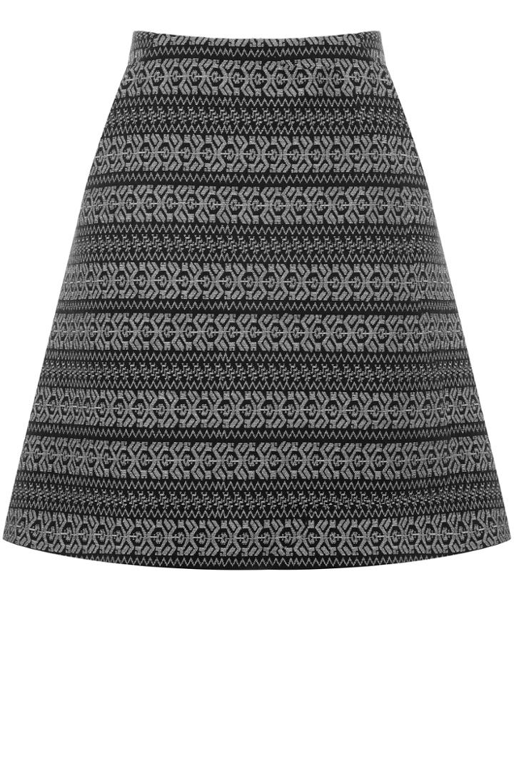 Oasis Hattie Mono Jacquard Skirt
