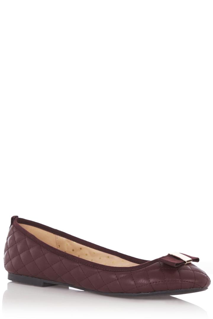 Oasis Quilted Bow Ballerinas