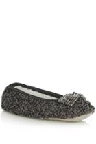 Oasis Grey Bow Slipper