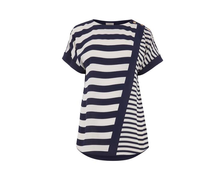 Oasis Stripe Roll Sleeve Tee