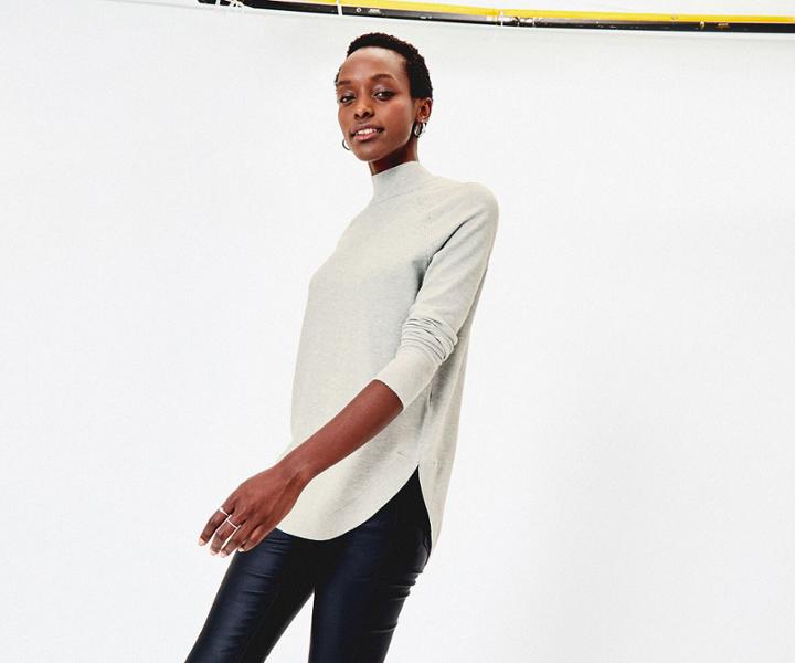 Oasis Turtle Neck Curved Jumper