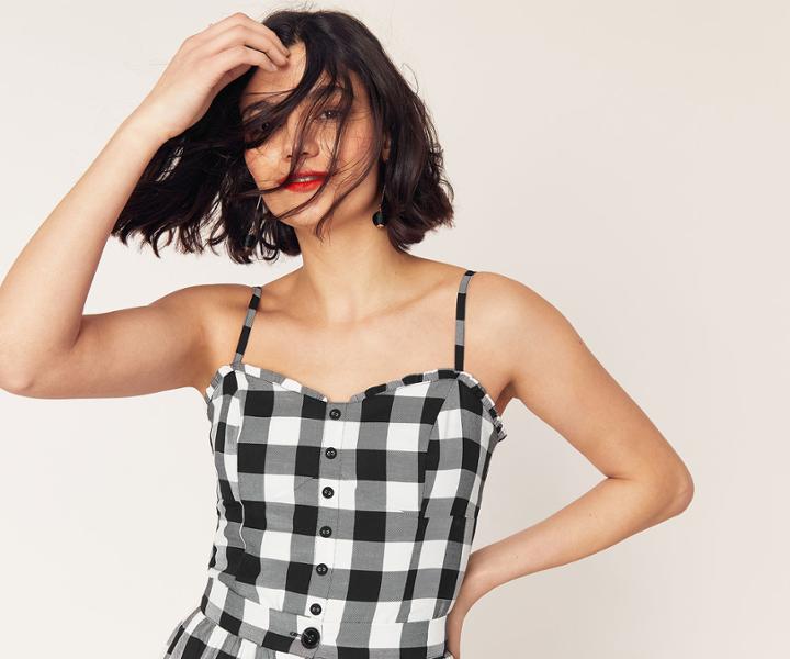 Oasis Gingham Corset Top