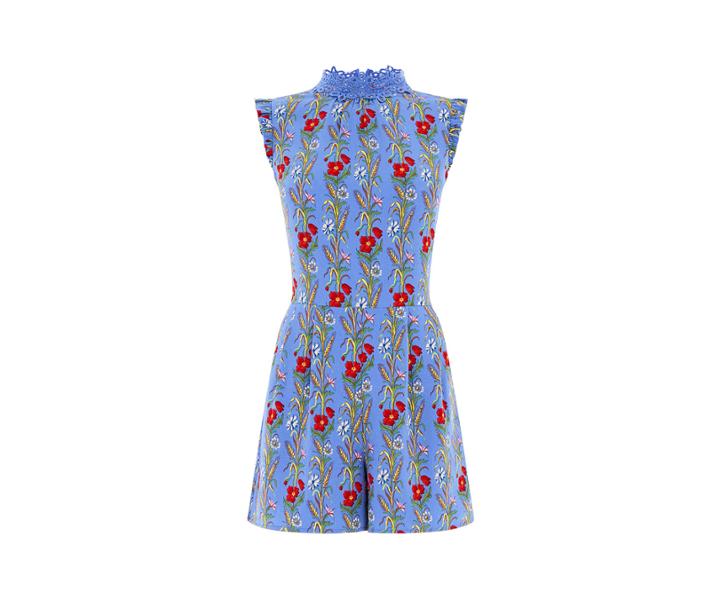 Oasis Poppyfield Lace Trim Playsuit