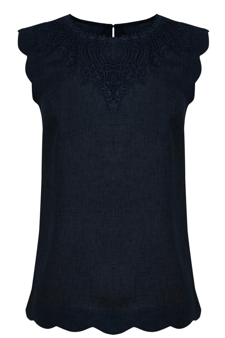 Oasis Scallop Hem Linen Look Shell