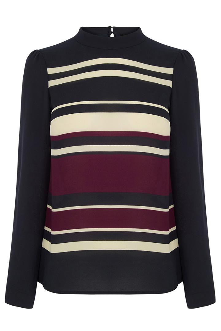 Oasis Stripe High Neck Top