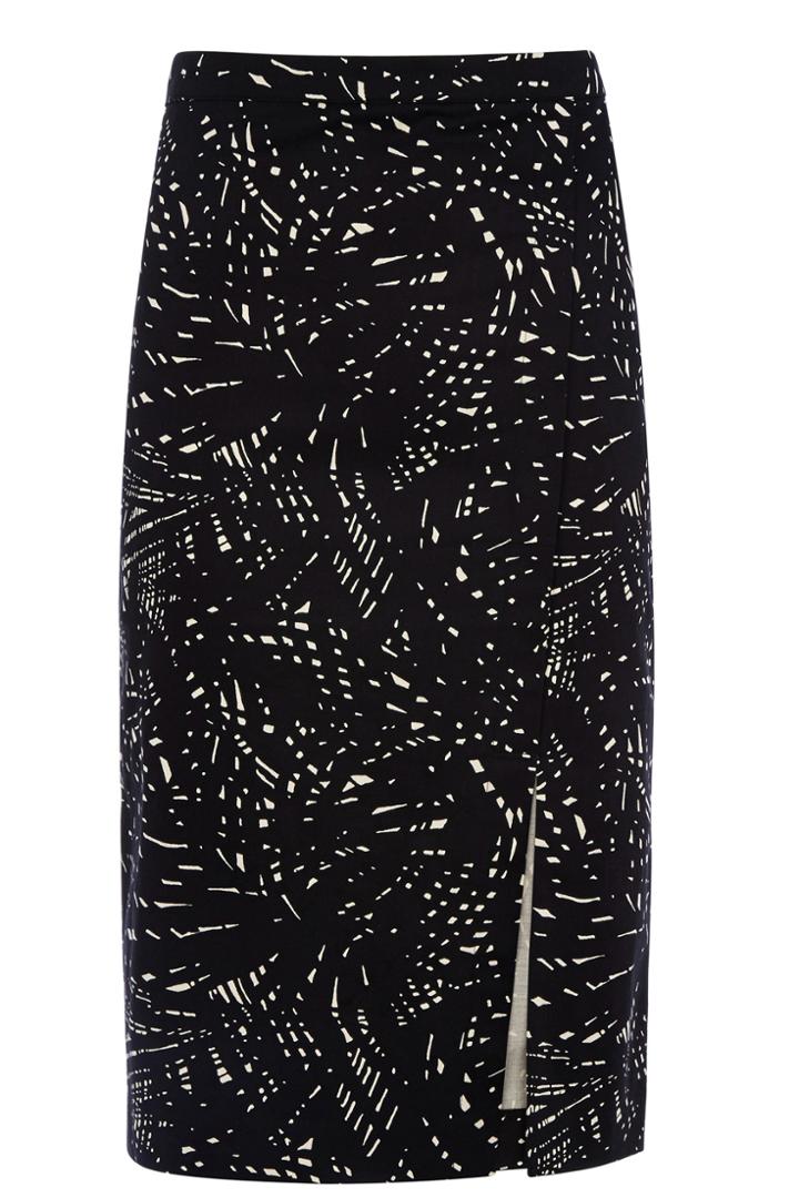 Oasis Graphite Print Pencil Skirt