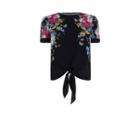 Oasis Placement Floral Tie Front Tee