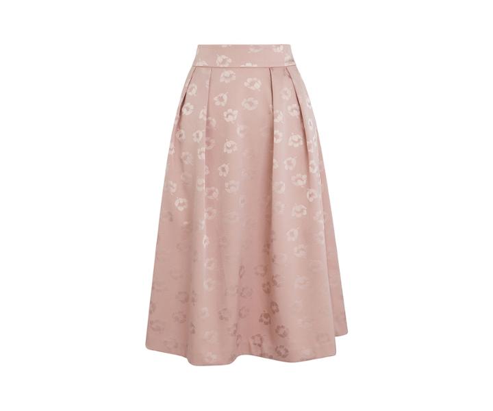 Oasis Jacquard Scallop Midi Skirt