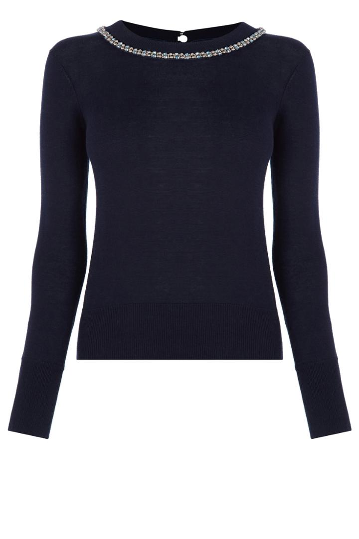 Oasis Embellished Crew Neck Top