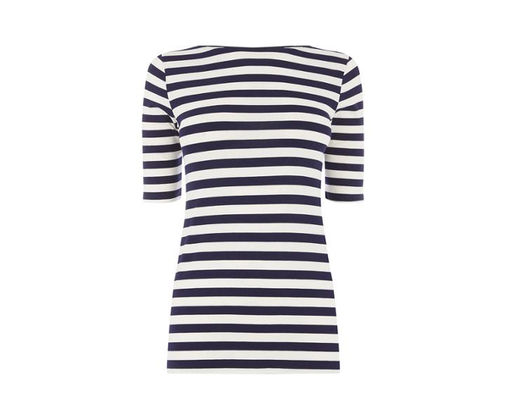 Oasis Stripe Scoop Back Tee
