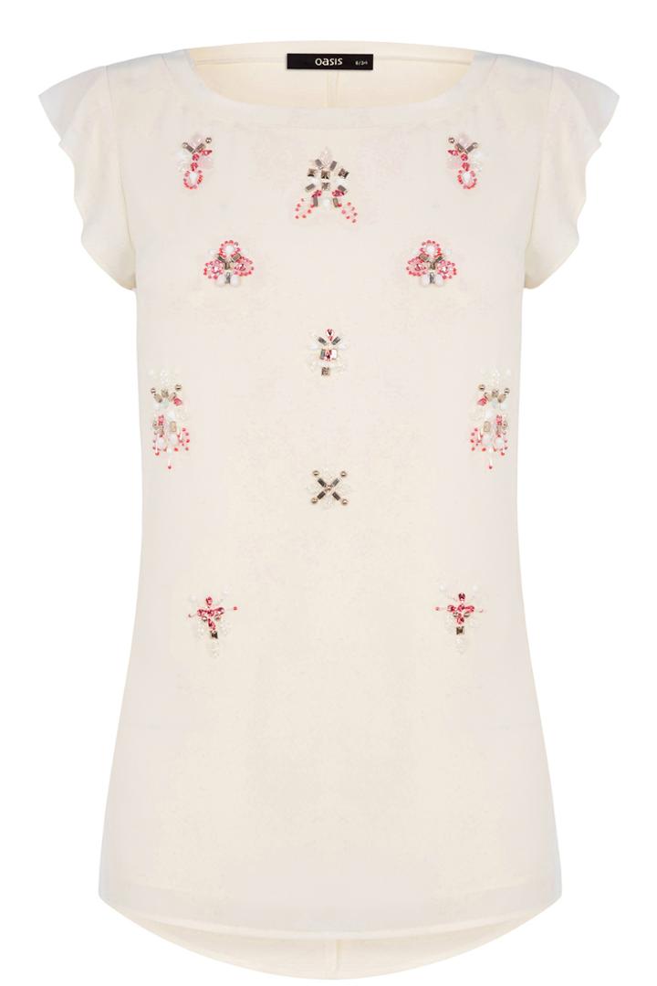 Oasis Embellished Scatter Back T-shirt