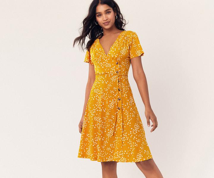Oasis Spot Tie Waist Dress
