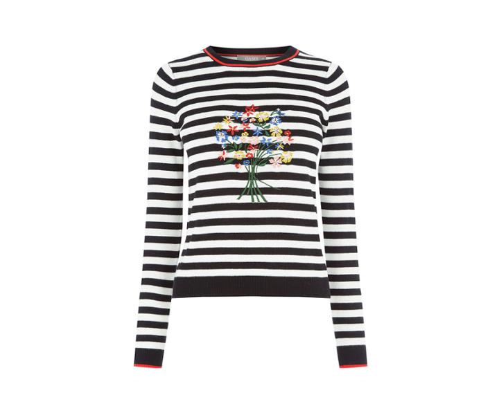 Oasis Embroidered Stripe Jumper