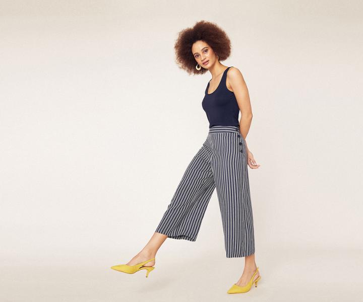 Oasis Stripe Button Trousers